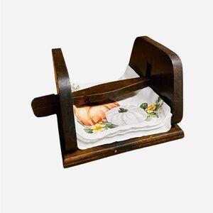 Vintage Primitive Handmade Wooden Napkin Box